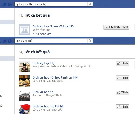 Các dịch vụ học hộ tràn lan trên mạng xã hội Facebook